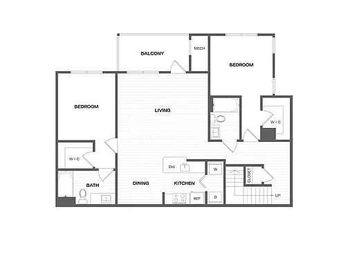Floor plan 2 Bed/2 Bath-B3
