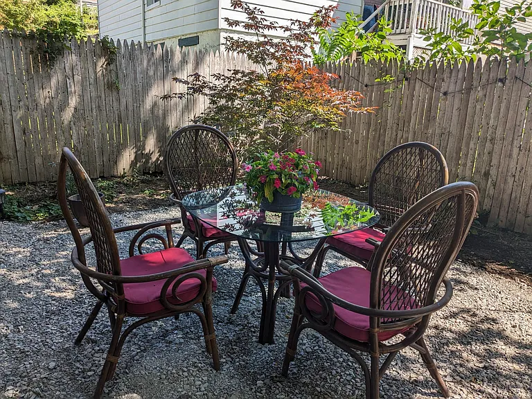Fenced backyard