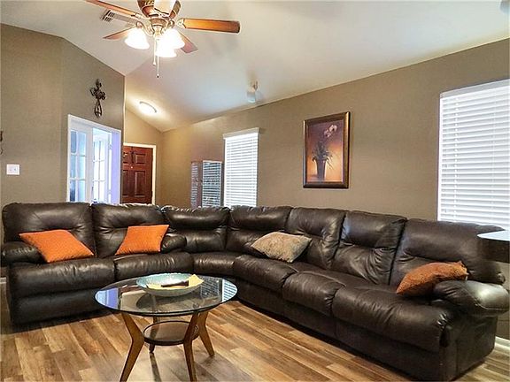 Open floor plan lends spaciousness to this living room.