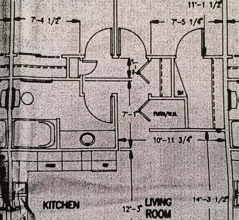 2Bed/1Bath Floor Plan