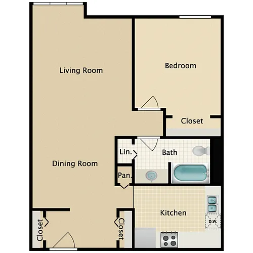 Floor plan 1 BED 1 BATH