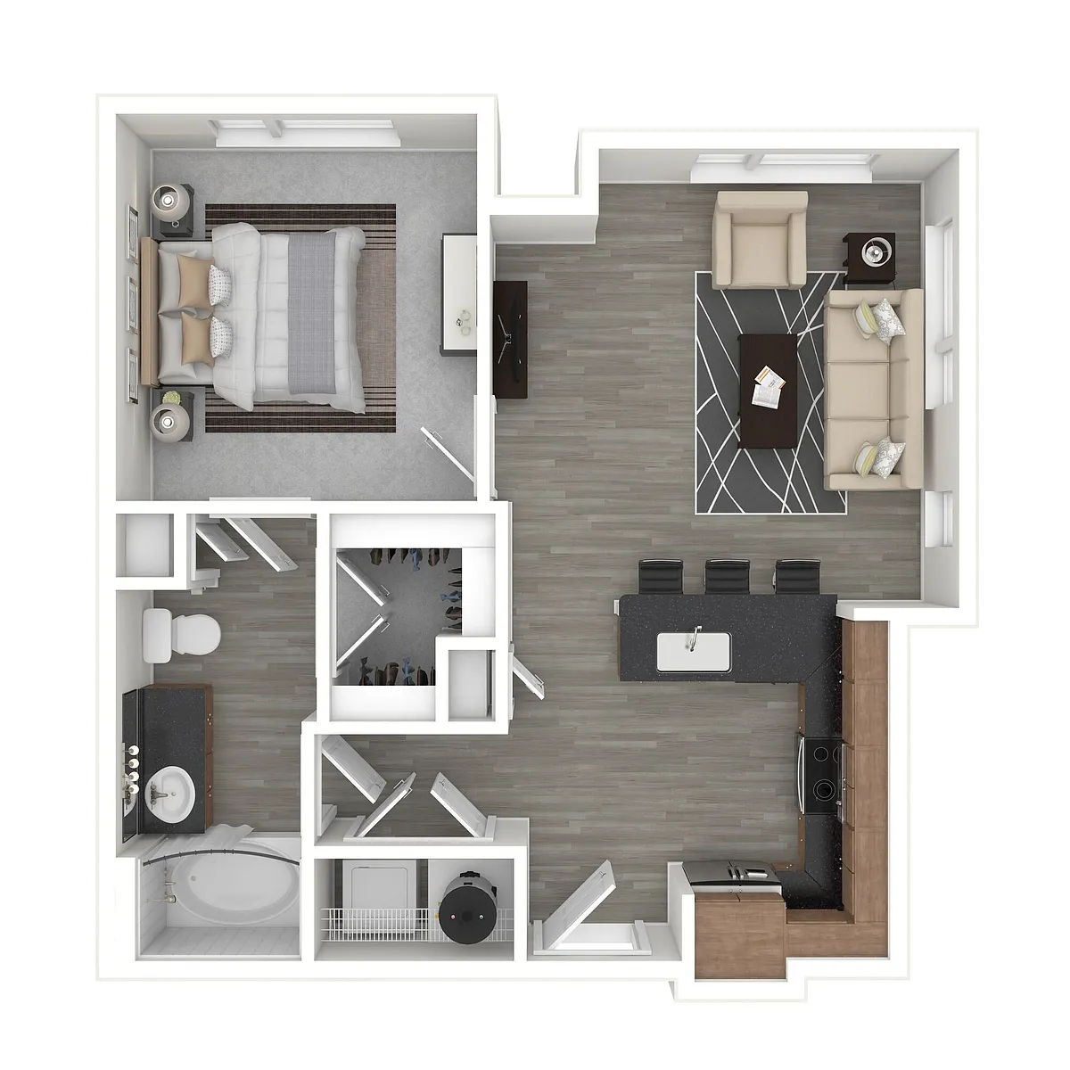 Floor plan 1 Bedroom Affordable - A1