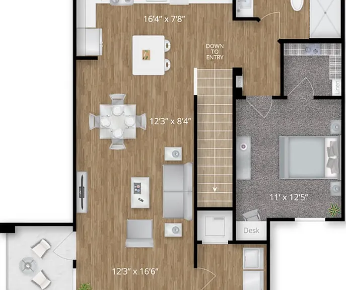 Experience versatile living in this elegantly designed apartment layout. Experience versatile living in this elegantly designed apartment layout.