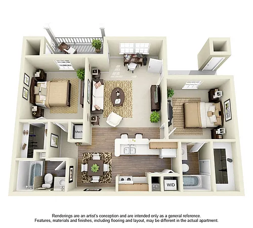 Floor plan 2BD 2BA