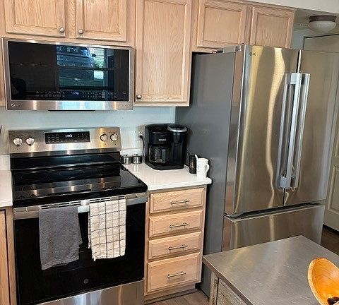 Stainless steel appliances new as of 7/2025.