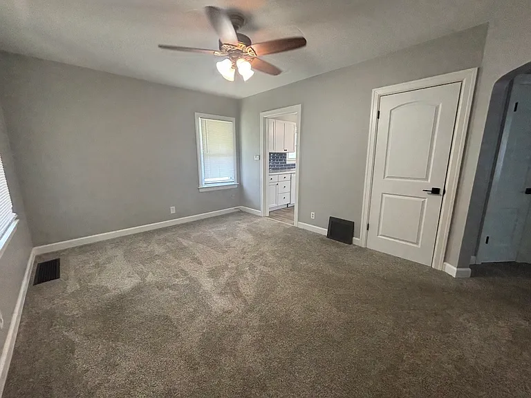 The view from the front door of the living room