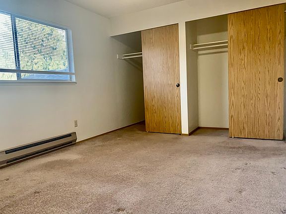 Spacious bedroom with double closets.