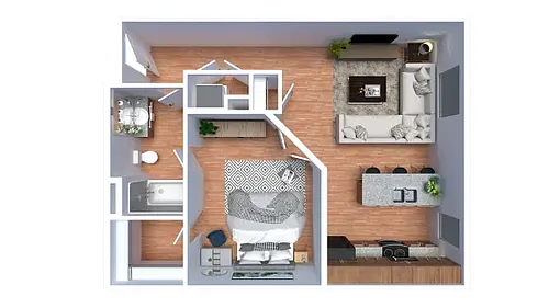 Floor plan Academy 1-Bedroom