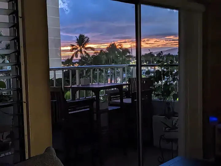 An added shot of sunset view from living room