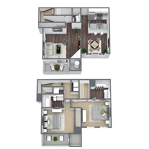 Floor plan B3: 2 Bed 2 Bath