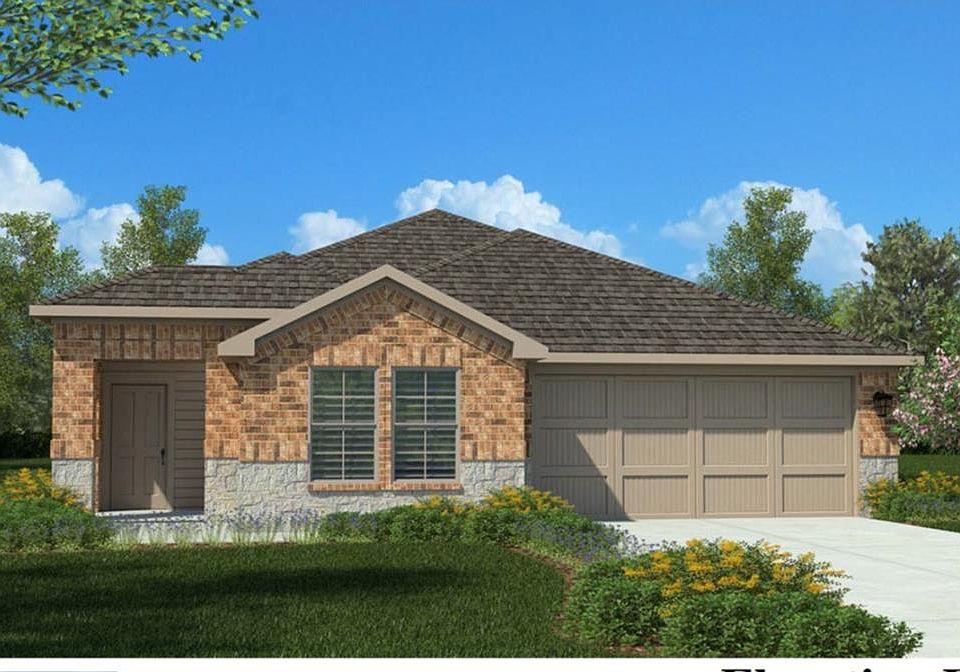 D.R. Horton's Express Homes Camden Floorplan Elevation B. Photos shown here may not depict the specified home & features included are for illustration purposes only