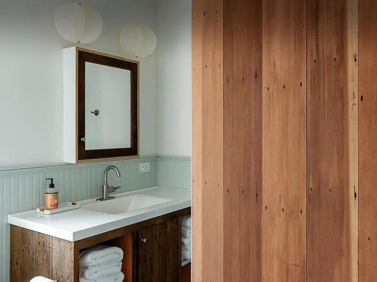 downstairs bathroom - custom cabinetry.