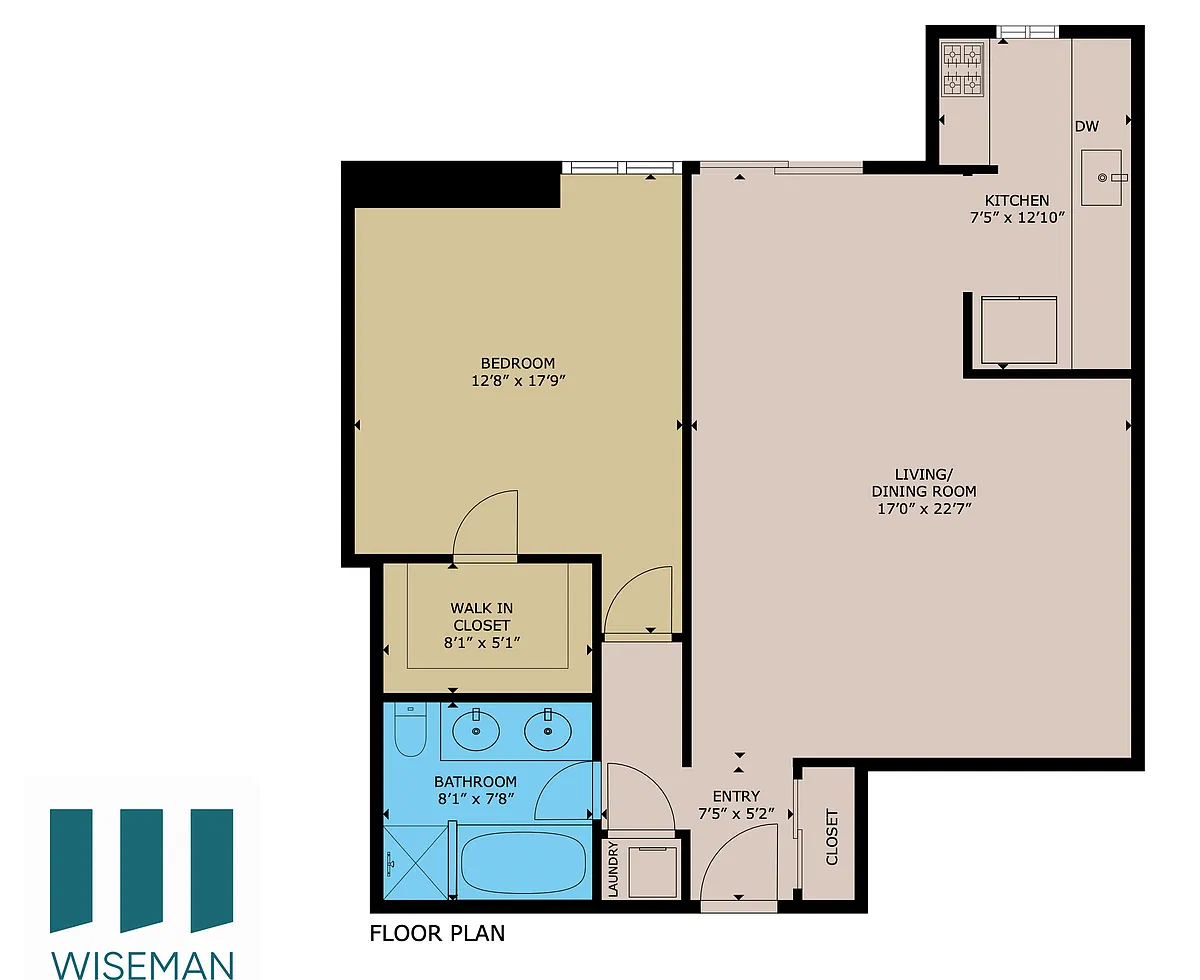 Floor plan 1bed 1bath