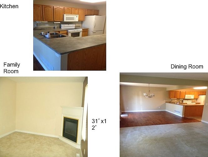Kitchen, Dining, Living Room