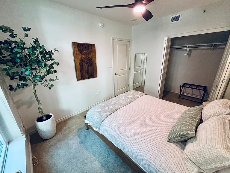 bedroom and closet