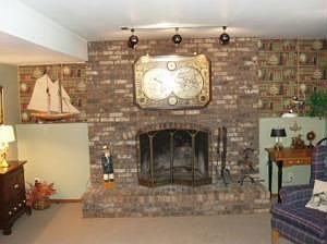 Beautiful fireplace in family room