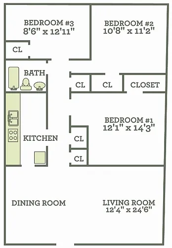 Floor plan 3 Bedroom