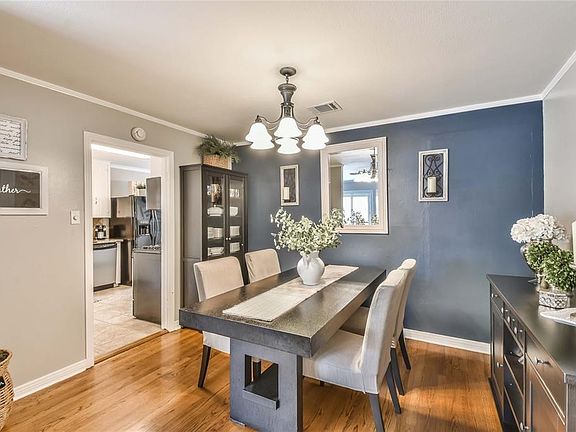 Large dining area opening to the kitchen.