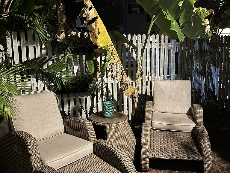 Your backyard seating area.