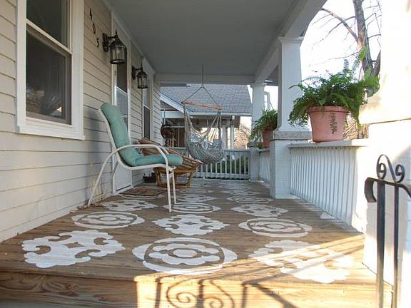 Stenciled Front Porch