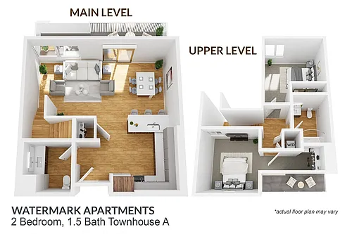 Floor plan 2 Bedroom, 1.5 Bath TH