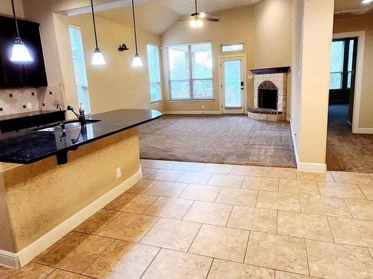 Kitchen, family room, hallway to your formal bedroom.