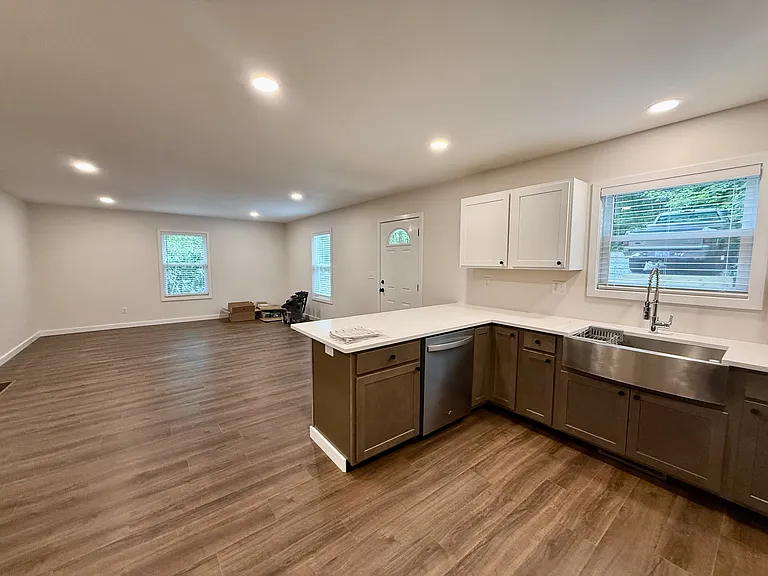 Open concept living area and kitchen