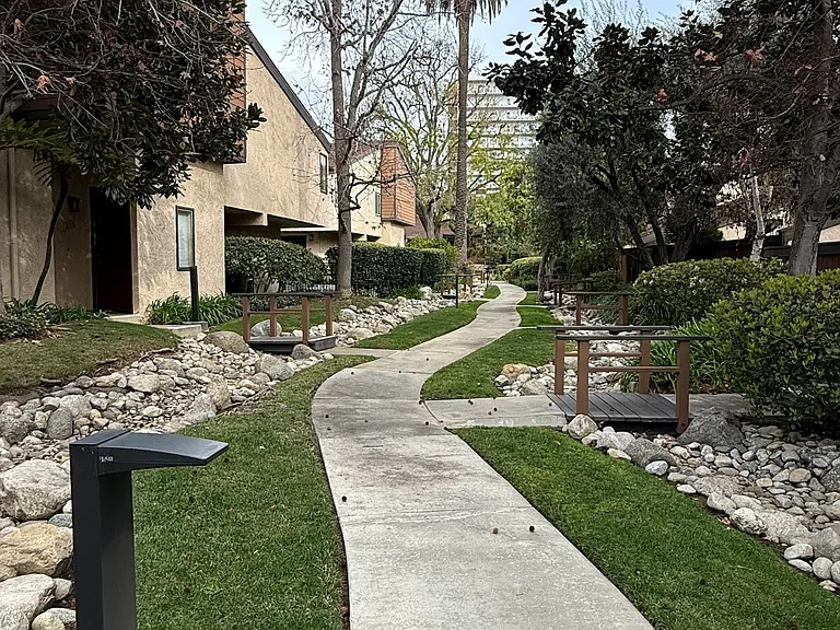 walking path inside the complex. Perfect for a morning coffee or a stretch outside.