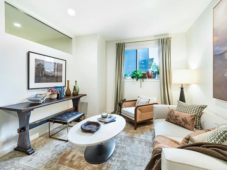 A thoughtfully styled living space at Modera University Park, offering a comfortable retreat just moments from University Park's dining, parks, and trails.