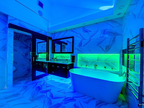 master bathroom with leds on at night can be turned off
