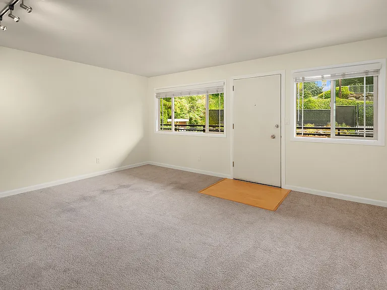 Living room windows from dining room