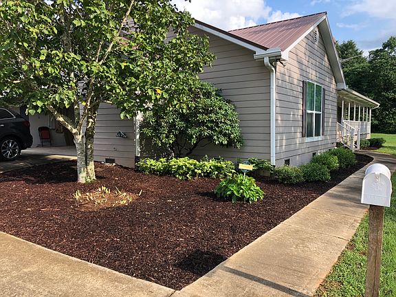Fresh landscaping and mulch