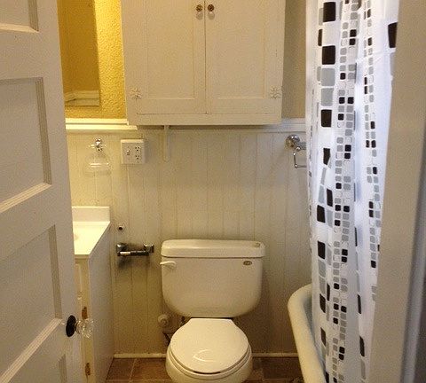 Bathroom with claw foot tub