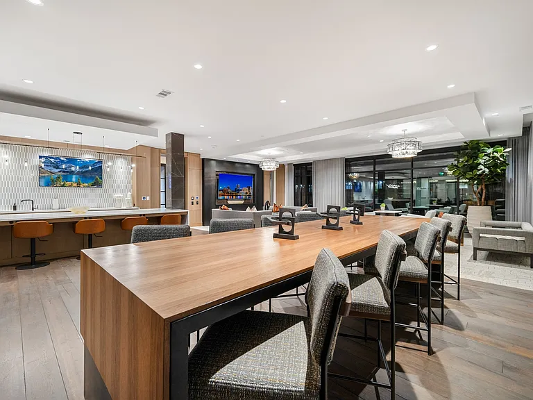Resident social lounge with a variety of seating