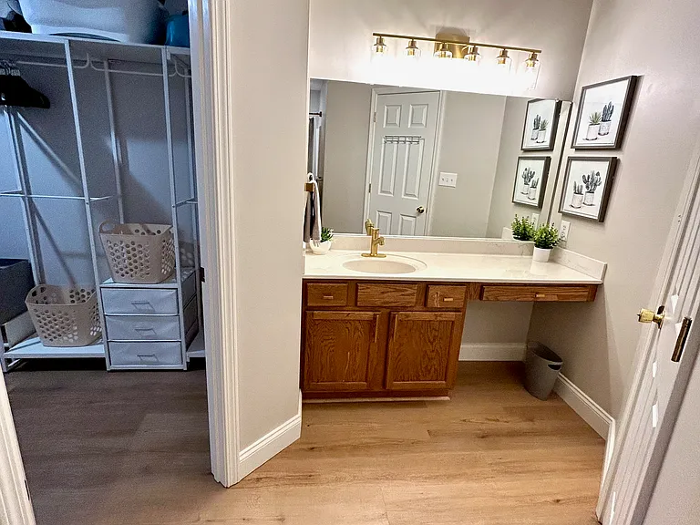 MR walk-in closet (on the left) and MR Bathroom vanity