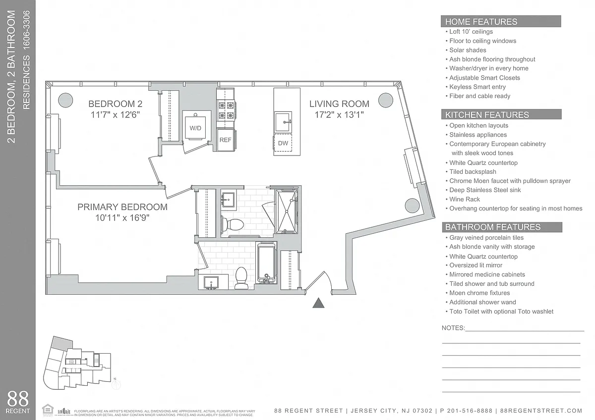Floor plan 88 Regent-2 Bed B3
