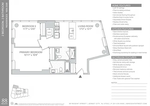 Floor plan 88 Regent-2 Bed B3