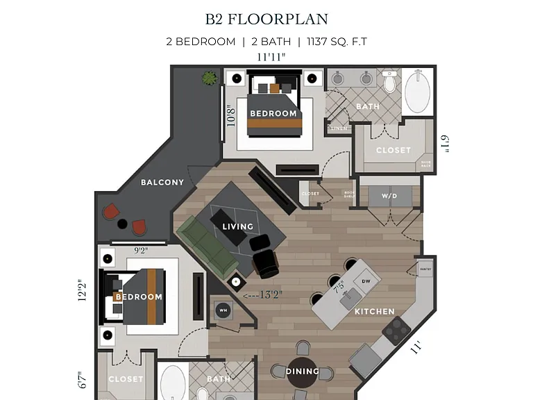 B2 floor plan The Monroe