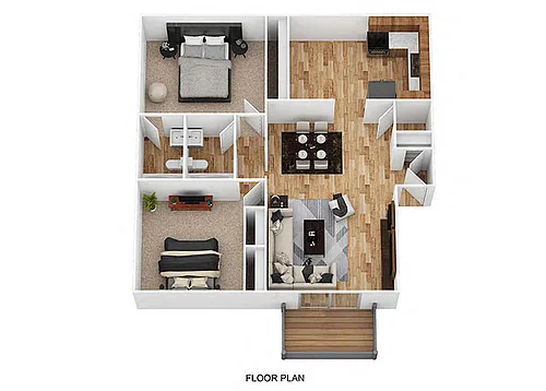 Floor plan 2 Bedroom 2 Bath
