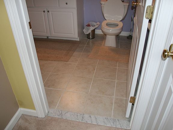 Tile floor in bath