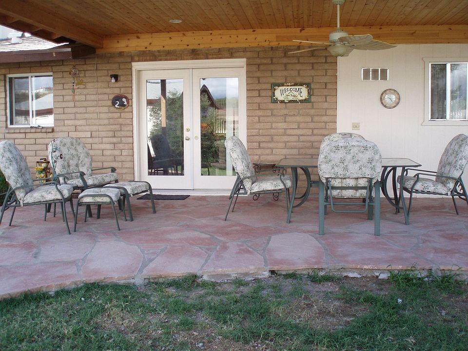 Patio at rear of home