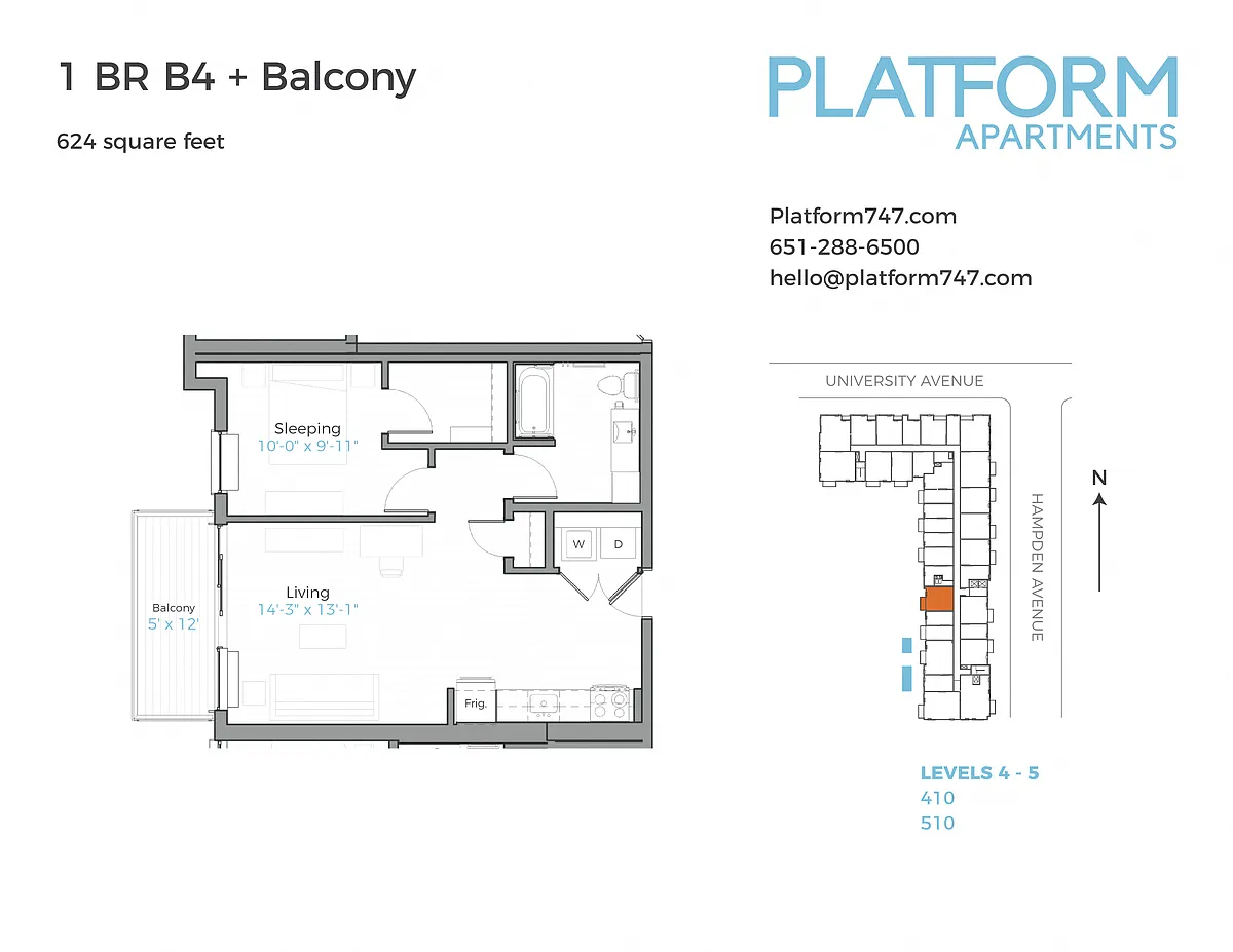 Floor plan One Bedroom B4