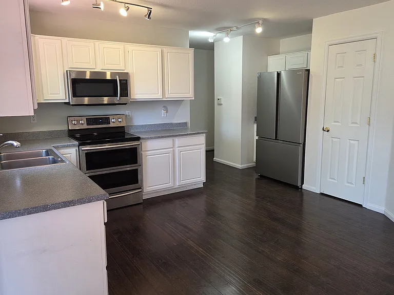 Pantry, Fridge and kitchen area