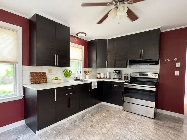 Kitchen with Breakfast Window & Bar to Living Room