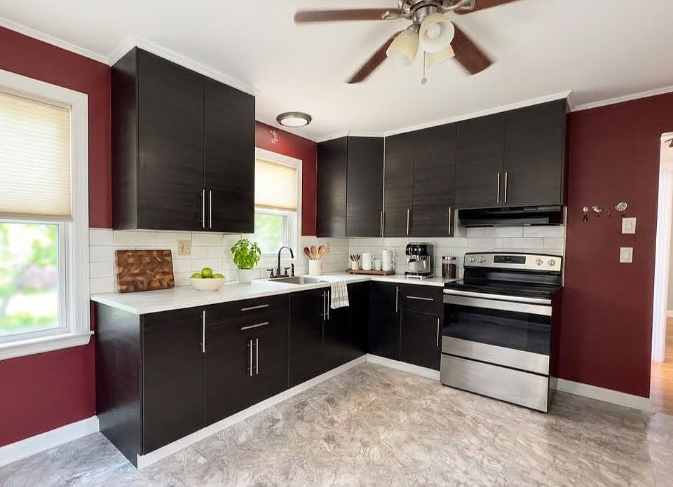 Kitchen with Breakfast Window & Bar to Living Room