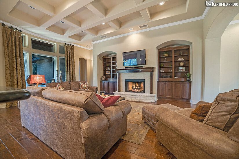 High end Leather furnished Living Room