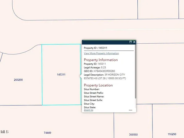 Pn 145311 39 Horizon City Ests Lot 28, El Paso, TX 79928