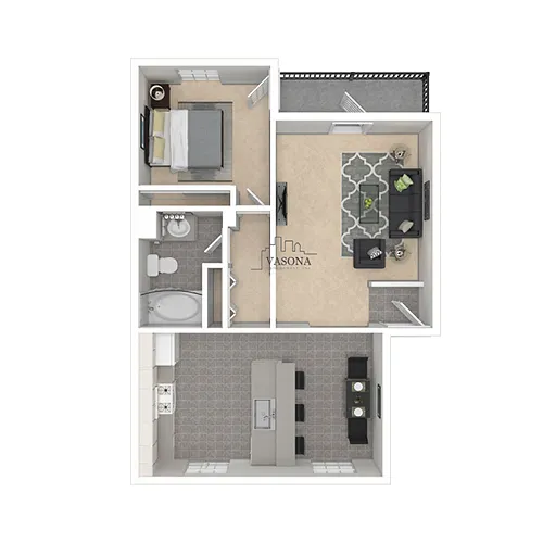Floor plan Sequoyah 1x1