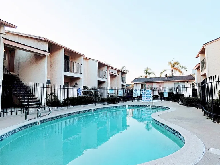 Pool & spa enclosure, looking toward laundry room.