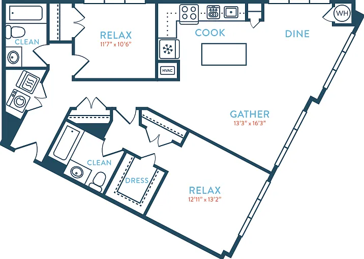 1268 Berkeley B5 Floorplan Diagram